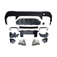 Πίσω Διαχύτης Diffuser GLC63 AMG Look για Mercedes GLC X254 SUV 2023+ Χρώμιο Μπούκες