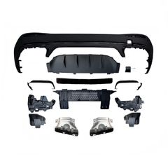 Πίσω Διαχύτης Diffuser GLC63 AMG Look για Mercedes GLC X254 SUV 2023+ Μαύρο Μπούκες
