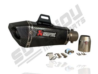 ΤΕΛΙΚΟ ΕΞΑΤΜΙΣΗΣ ΤΥΠΟΥ AKRAPOVIC TRIOVAL CARBON Φ51 ΜΕ ΑΝΤΑΠΤΟΡΑ ΑΠΟ Φ38 ΜΕΧΡΙ Φ50 345MM ΚΑΙ ΒΑΣΗ ΣΤΗΡΙΞΗΣ