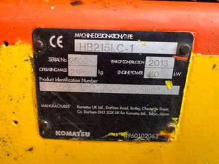 Εκσκαφέας Με Ερπύστριες Komatsu 2013 HB 215 LC-1-thumb-22