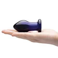 Glas - Rechargeable Remote Controlled Vibrating Butt Plug Purple-thumb-2
