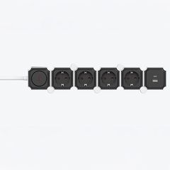 ΠΟΛΥΜΠΡΙΖΟ 4 ΘΕΣΕΩΝ ΚΑΙ 2 USB (TYPE A & C) ΣΠΑΣΤΟ  ΜΕ ΚΑΛΩΔΙΟ ΚΑΙ ΔΙΑΚΟΠΤΗ 3x1,5mm 2m ΜΕ ΠΡΟΣΤΑΣΙΑ ΕΠΑΦΩΝ