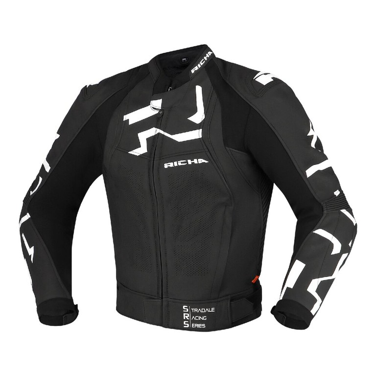 STRADALE LEATHER JACKET RICHA BLACK/WHITE