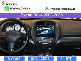 Toyota RAV4 (2000-2006) Android 13 Οθόνη 9" | 6GB RAM + 128GB ROM | Ασύρματο CarPlay & Aσύρματο Android Auto | GPS, WiFi, DSP