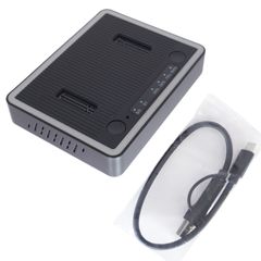 Σταθμός σύνδεσης Σκληρών Δίσκων - Hard Drive Docking Station με SSD Clone Dual-Bay Enclosure για M.2 NGFF SSD PCIE NVME & SATA III M Key B+M Key Reader με USB 3.2 Gen 2 Type-C up to 20Gbps with RGB Le