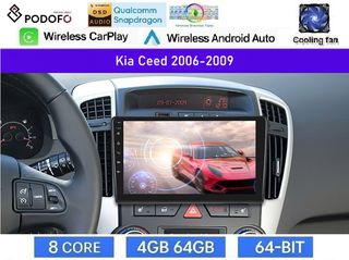 KIA Ceed (2006-09) Android οθόνη 9" Android 15 | 4GB RAM + 64GB ROM | 8-Core Snapdragon | Ασύρματο CarPlay & Ασύρματο Android Auto GPS WiFi DSP FM/RDS