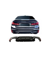 Diffuser Πίσω Προφυλακτήρα Για Bmw 5 G30/G31 17+ M-Packet Γυαλιστερό Μαύρο Με 2 Διπλές Τρύπες Εξάτμισης Αριστερά & Δεξιά Από Abs