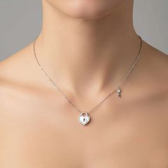 Key of Heart καρδιά κρεμαστό γυναικείο ατσάλινο-thumb-1