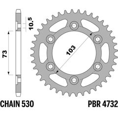 Pbr Standard C45 Steel Rear Sprocket - 525