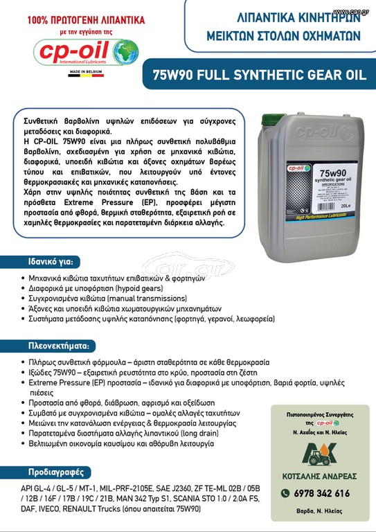 CP OIL ΒΑΛΒΟΛΙΝΕΣ