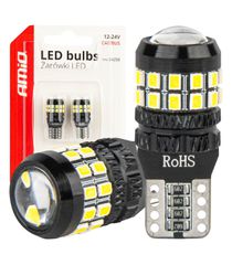 Amio - Λάμπες LED CANBUS T10 (W5W) 27SMD 2016 Λευκές 5500K 12V/24V - 2τεμ. (04258/AM)
