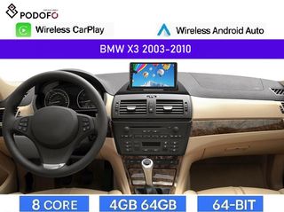 BMW X3 (2003-2010) E83 Android Car Radio 9" 4+64GB 8-Core Ασύρματο CarPlay & Aσύρματο Android Auto| GPS | WiFi | DSP