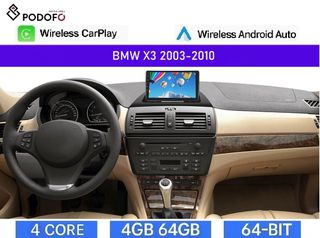 BMW X3 (2003-2010) E83 Android Car Radio 9" 4+64GB Ασύρματο CarPlay & Aσύρματο Android Auto | GPS | EQ | WiFi