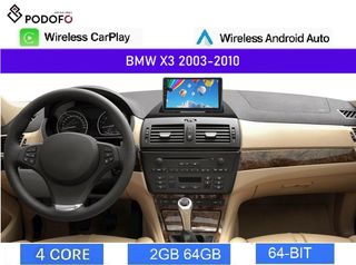 BMW X3 (2003-2010) E83 Android οθόνη 9" 2+64GB Ασύρματο CarPlay & Aσύρματο Android Auto | GPS | EQ | WiFi
