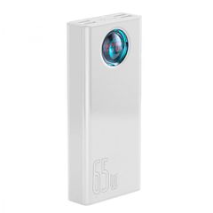 Baseus PPLG000102 Amblight Overseas Edition Power Bank 30000mAh 65W με 4 Θύρες USB-A και Θύρα USB-C Power Delivery Λευκό