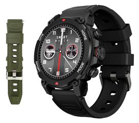 INTIME smartwatch G6 με 2x λουράκια, heart rate, 1.43" AMOLED, GPS, 5ATM, μαύρο