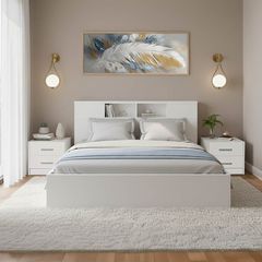 Σετ Κρεβατοκάμαρας Olympus White με Κρεβάτι 140x200εκ Σετ 3τεμ