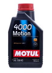 MOTUL 4000 MOTION 15W-40 1L  102815 Ενισχυμένο Ορυκτό Λιπαντικό σχεδιασμένο για κινητήρες βενζίνης, πετρελαίου, LPG, turbo ή ατμοσφαιρικούς. Σχεδιασμένο για διατήρηση της ισχύος του κινητήρα σε βάθος