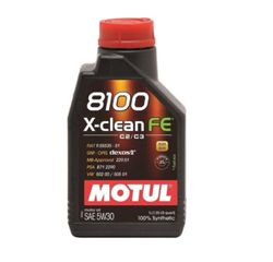 MOTUL 8100 X-CLEAN FE 5W-30 1L 109470 Προηγμένο 100% Συνθετικό λιπαντικό που παρέχει ταυτόχρονα Υψηλή Προστασία και Οικονομία Καυσίμου. Εγκεκριμένο από την GM (General Motors), Mercedes Benz, PSA (Pe