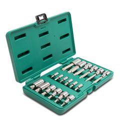 Σετ καρυδάκια μύτες 1/4" & 1/2” 18τεμ. 6 - 1/4” καρυδάκια μύτες Ίσια 4, 5.5, 6.5 mm Phillips #1, #2, #3 6 - 1/2” πολύσφηνα M5, M6, M8, M10, M12, M14 6 - 1/2” πολύσφηνα μακριά M5, M6, M8, M10, M12, M14