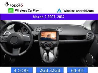 Mazda 2 (2007-2014) Android οθόνη 9" 2+32GB Ασύρματο CarPlay & Aσύρματο Android Auto | GPS | EQ | WiFi