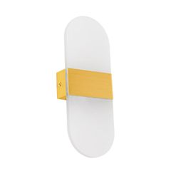 Μοντέρνο Φωτιστικό Τοίχου - Απλίκα LED 5W 600lm 180° AC 220-240V IP20 Ρυθμιζόμενο Λευκό CCT με On/Off 2700K/4500K/6000K - Lumileds SMD Chip - Χρυσό Βούρτσας - Μ10 x Π5 x Υ27.5cm - 3 Χρόνια Εγγύηση