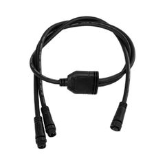 CONNECTOR 60954 2 Pin Καλώδιο/Επέκταση Τ 1 Μέτρου με Είσοδο 1 x Αρσενικό Βύσμα & Έξοδο 2 x Θηλυκά Βύσματα Αδιάβροχο IP68 - Μαύρο - Μ100 x Π2 x Υ2cm