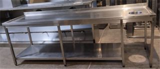 Τραπέζι Ανοξείδωτο Παραλαβής Ακαθάρτων 250x70x87Cm - Μεταχειρισμένο.