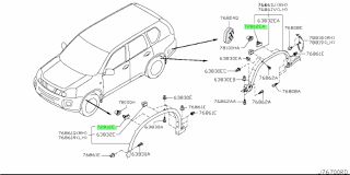 ΚΛΙΠ ΠΡΟΕΚΤΑΣΗΣ ΦΡΥΔΙ ΦΤΕΡΟΥ NISSAN QASHQAI J11 / JUKE F15 / XTRAIL T31 T32 /  76847JG00A-thumb-1
