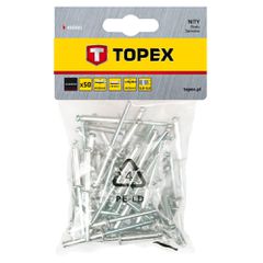Αλουμινένια Πριτσίνια Topex 4,8x28mm 50τμχ. 43E509