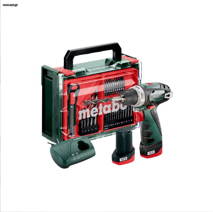Σετ Ασύρματο Δράπανο-Κατσαβίδι Metabo PowerMaxx BS Basic 12 V