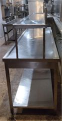 Τραπέζι Ανοξείδωτο Λαντζωτό Με Ράφι 231x70x120Cm - Μεταχειρισμένο.-thumb-2