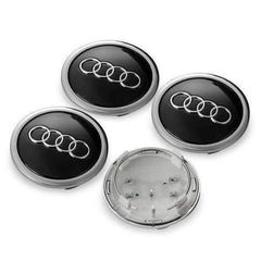 Τάπες για κέντρο ζάντας μαύρο/χρώμιο - Audi