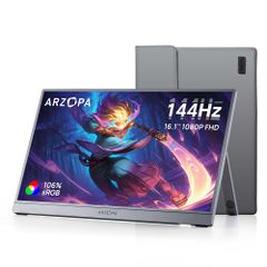 Arzopa Z1FC-GREY Portable Monitor Grey 144Hz 16.1" with Sleeve Bag