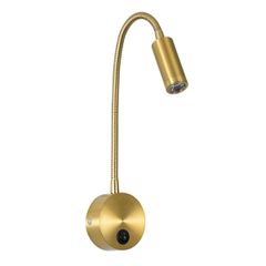 GLOBOSTAR® GOOSE 61692 Μοντέρνο Φωτιστικό Τοίχου - Απλίκα Ξενοδοχείου Reading Light LED 3W 300lm 36° AC 220-240V IP20 Θερμό Λευκό 2700K - CREE XPE Chip & TÜV SÜD Driver - Χρυσό Βούρτσας - Μ6.5 x Π15 x
