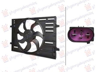 Carro Βεντιλατέρ Ψυγείου Κομπλέ (457mm) (4PIN) κατάλληλο για SEAT LEON 2013-2017 (5F1) / 5Q0121203BT - 1 Τεμ