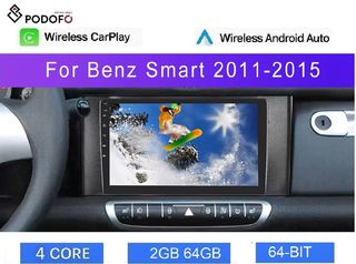 Smart 451 Fortwo (2011-15) Car Radio 9" 2+64GB Ασύρματο CarPlay & Aσύρματο Android Auto | GPS | EQ | WiFi