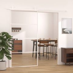Συρόμενη Πόρτα Λευκή 102,5 x 205 εκ. από Γυαλί ESG / Αλουμίνιο 151664