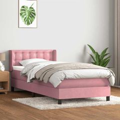 Box Spring κρεβάτι με στρώμα ροζ 90x210 εκ. Βελούδινο 3318440