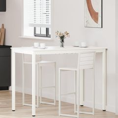 Τραπέζι μπαρ Λευκό 140 x 80 x 105 εκ. Στερεά ξυλεία πεύκου 892808