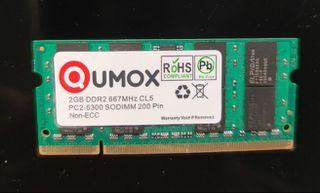 Μνήμη RAM UMOX 2GB DDR2 667MHz CLS PC2-5300 SODIMM 200 Pin Non-ECC