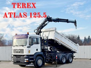 Ανατροπή + Γερανός MAN 2007 TGA 26.350 * TEREX ATLAS 125.2 * BORDMATIC