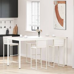 Τραπέζι μπαρ Λευκό 200 x 100 x 105 εκ. Στερεά ξυλεία πεύκου 3416328