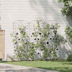 Φράχτης Κήπου 3 pcs Μαύρο 110,5 x 42,5 εκ Ατσάλι 42021364