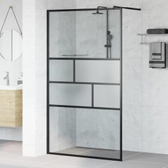 Τοίχος Ντους Walk-in Μαύρο 115 x 195 x 0,5 εκ. 42025250