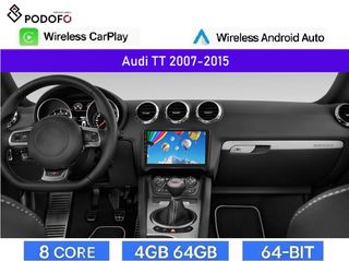 Audi TT (2007-2015) Android Car Radio 9" 4+64GB 8-Core Ασύρματο CarPlay & Aσύρματο Android Auto GPS WiFi DSP FM/RDS