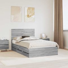 Σκελετός Κρεβατιού Γκρίζο Σονομα 120 x 190 cm Μηχανήματος Ξύλο 3411523