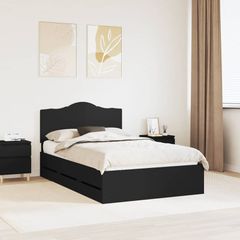 Σκελετός Κρεβατιού Μαύρο 120 x 190 cm Μηχανήματος Ξύλο 3413437