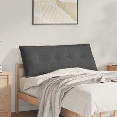 Μαξιλάρι Πλάτης Σκούρο Γκρι 120 x 50 cm Υφασμάτινο Κορντουρά 42014823