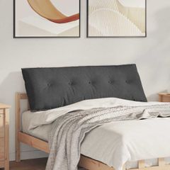 Μαξιλάρι Πλάτης Σκούρο Γκρι 140 x 50 cm Υφασμάτινο Κορντουρά 42014866